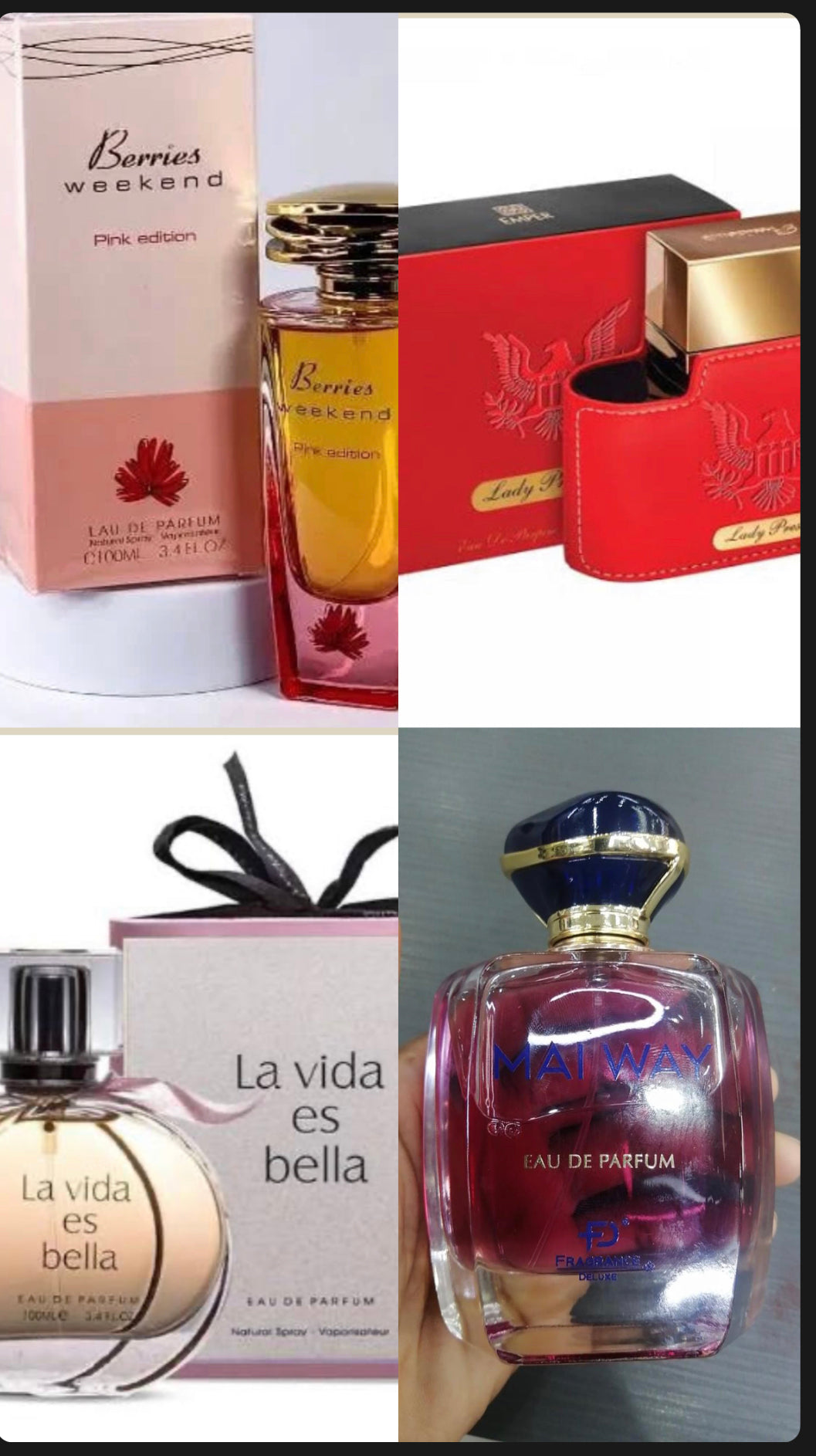 Berries weekend/lady president/La Vida es Bella/Mai way (combo of4)